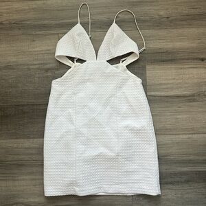Zara White Textured Dress